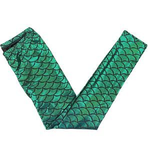 HDE Girls Green Metallic Mermaid Scale Pants - Size 10/12